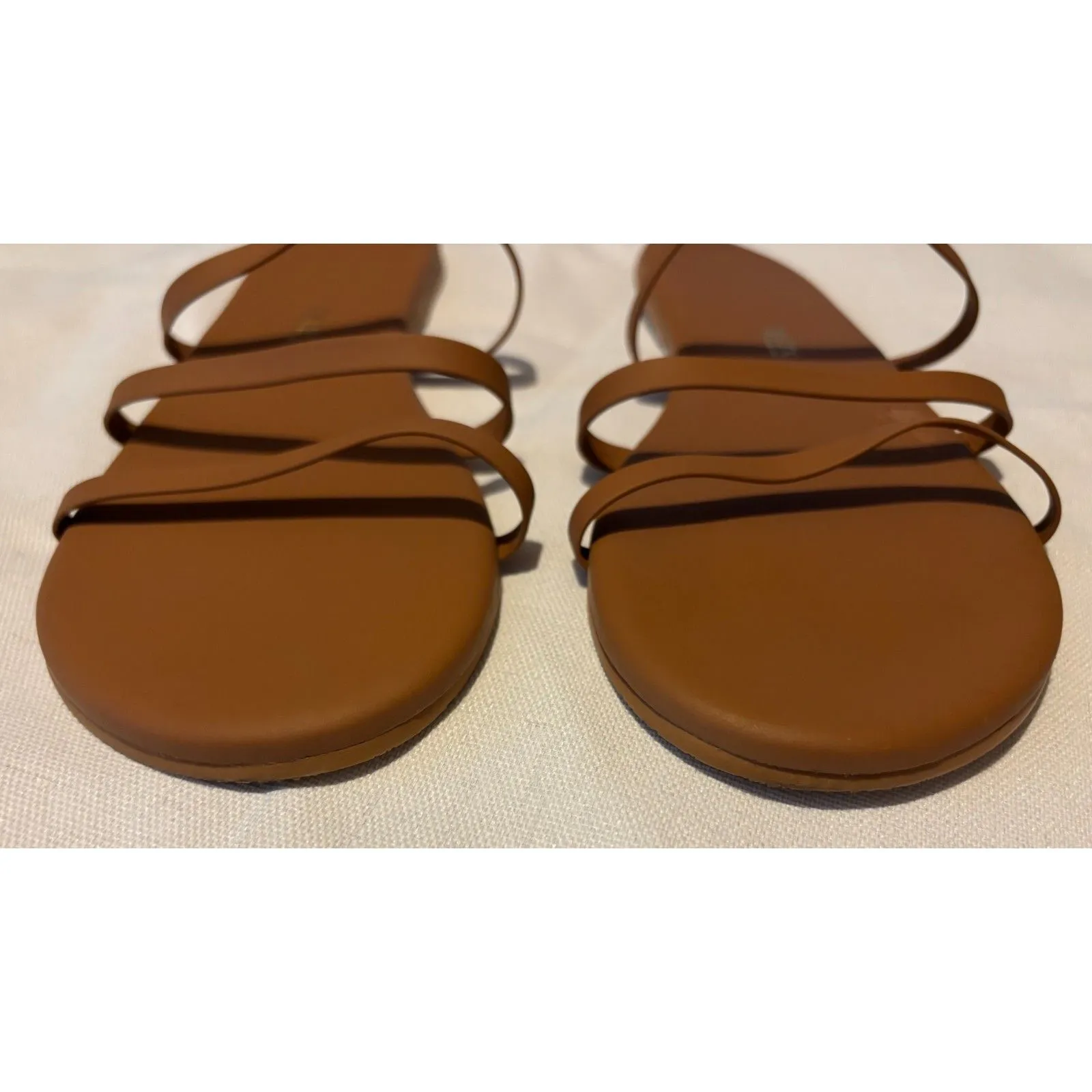 Tkees Womens Emma Leather Strappy Slide Sandals Tan Sz. 8 Arch Support - Image 5