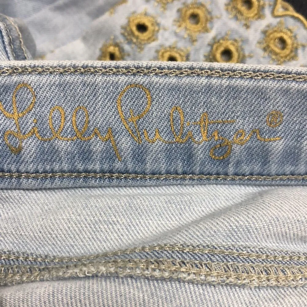 Lilly Pulitzer South Ocean Embroidered Skinny Crop Jeans 2 - Image 8