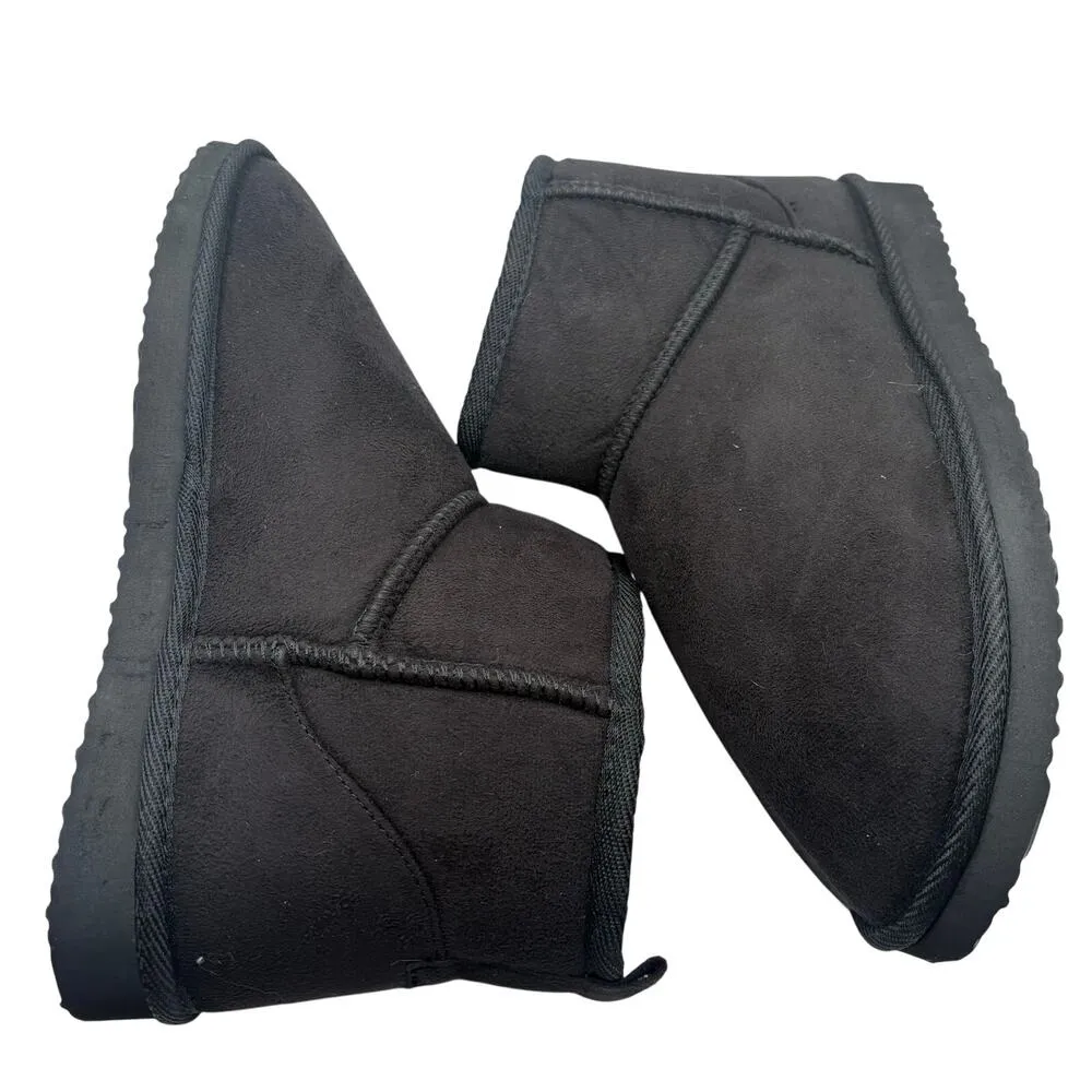 Stitch Fix MIA Bearpaw Shorty Black SZ 9 Suede Ankles Boots Bootie Shearling - Image 6