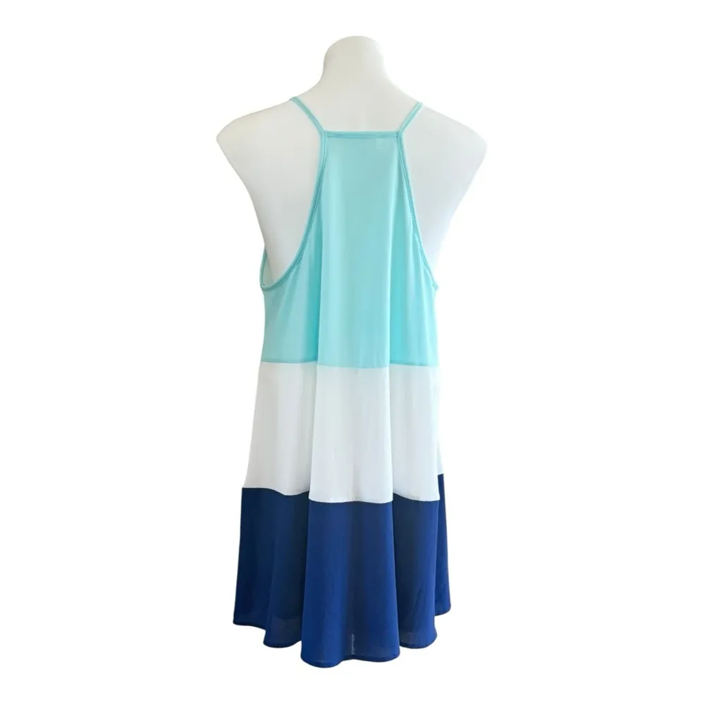 PEACH LOVE CALIFORNIA Color Block Sleeveless Mini Shift Dress Size L - Image 3