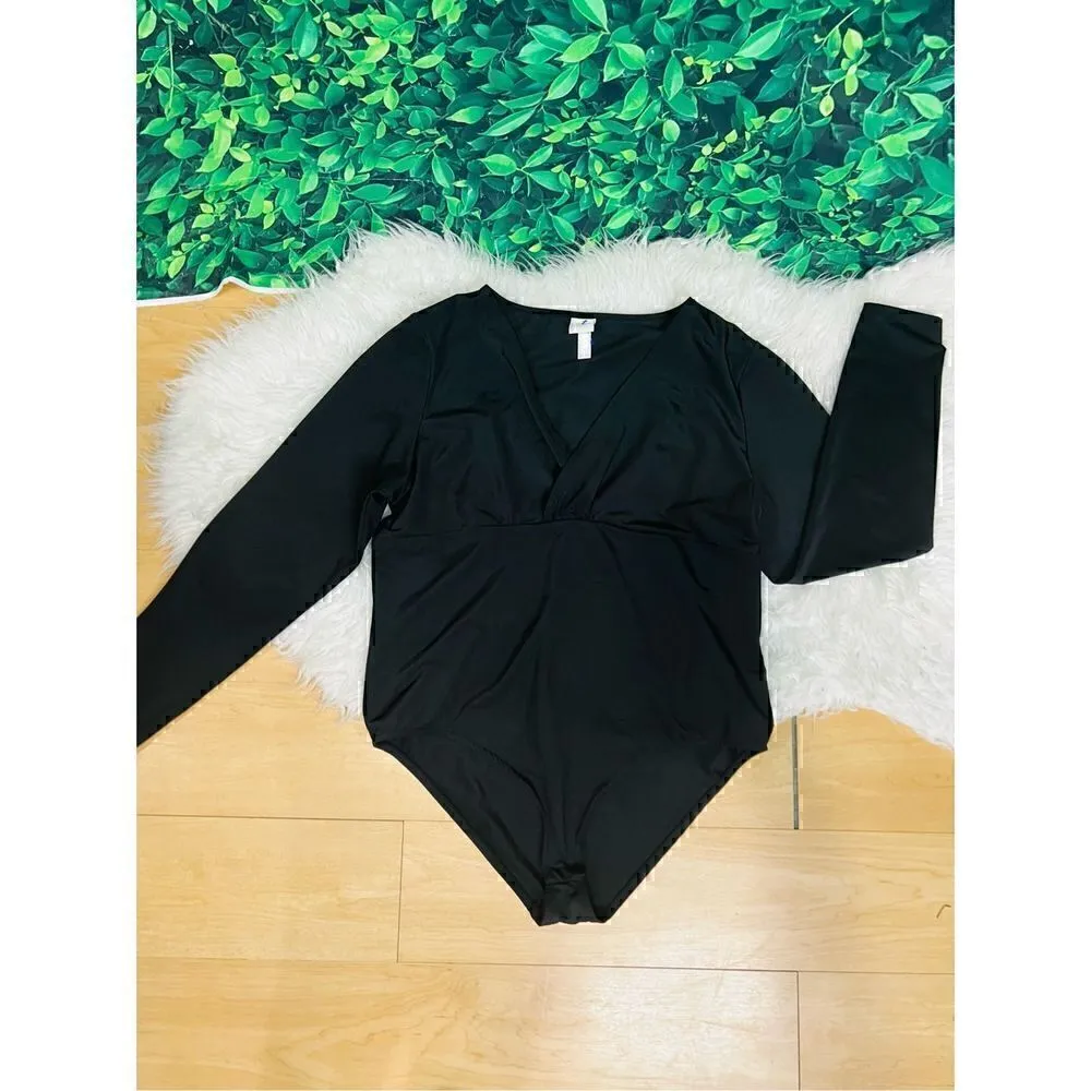 H&M black long sleeve body suit XL - Image 10