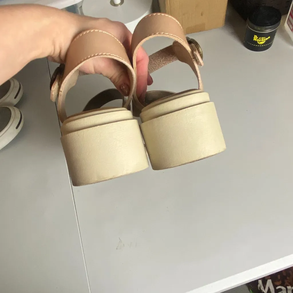 Blowfish Malibu Size 10 Capetown Platform Sandal Cashew Block Heel Chunky Shoes Tan - Image 3