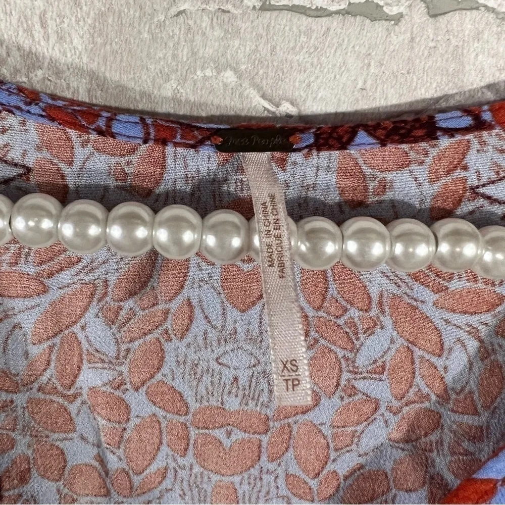 Free People Birds of a Feather Boho Peasant Blouse in Lava Combo Size XS - Image 11