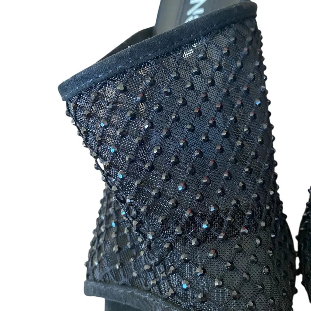 Mango Black Mesh Beaded Slip On Mule Heels Size 37 US size 6.5 - Image 7