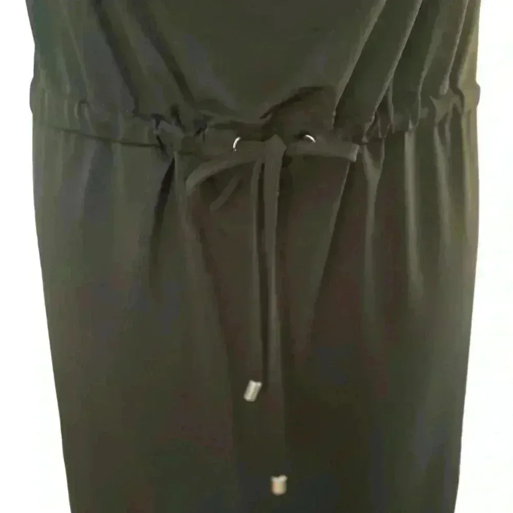 Harve Benard Black Cowl Neck Dress with Cinch Tie Waist Medium - Image 4