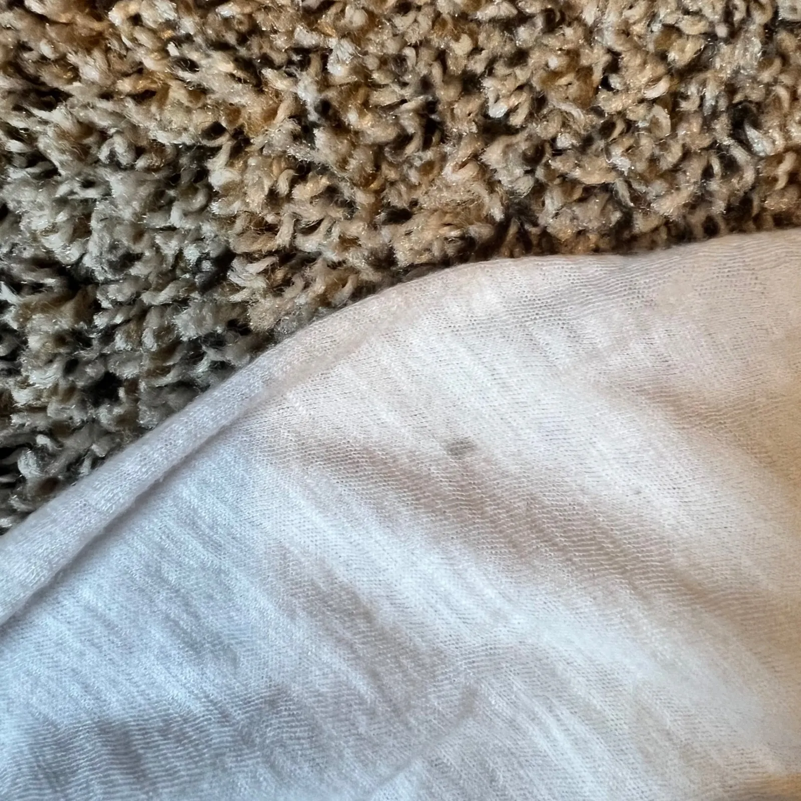 Free People White Long Sleeve V Neck Distressed Slub Knit Tunic Top XS - Image 3