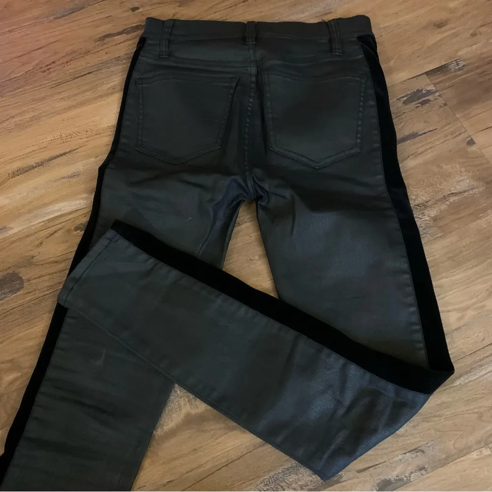 Madewell Velvet Tuxedo Stripe Black Jeans Size 25 High Rise Denim Jean - Image 5