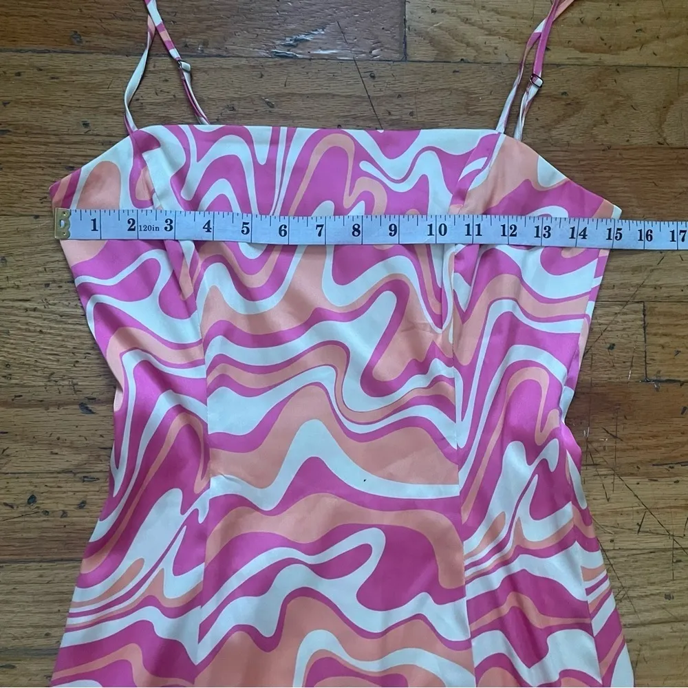 Aritzia Sun-Deh Multicolor Marble Slip Dress Size 4 - Image 4