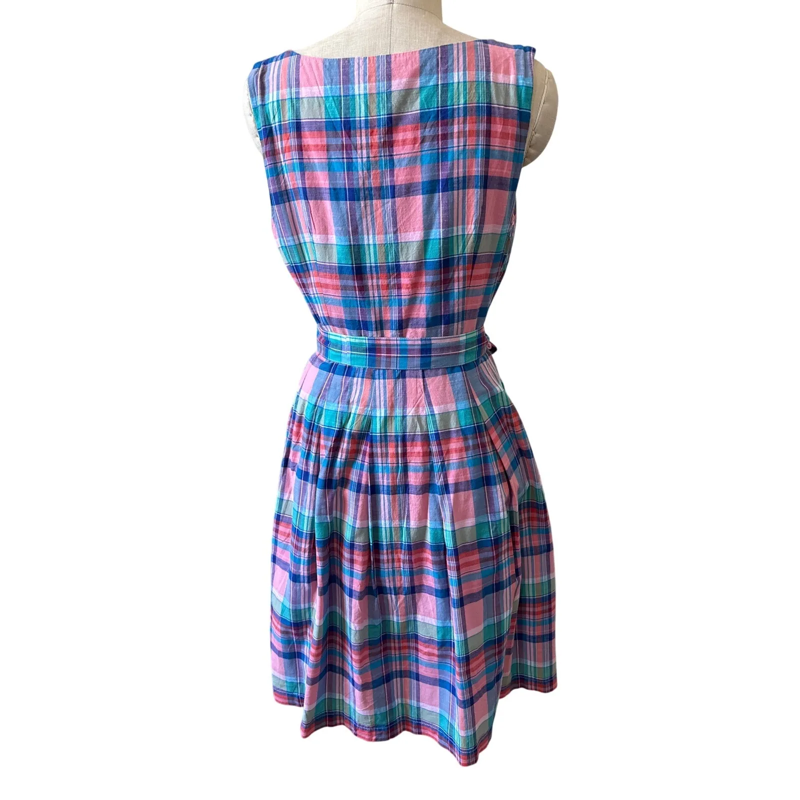 Talbots Madras Button Front Cotton Shirtdress Size 10 - Image 6