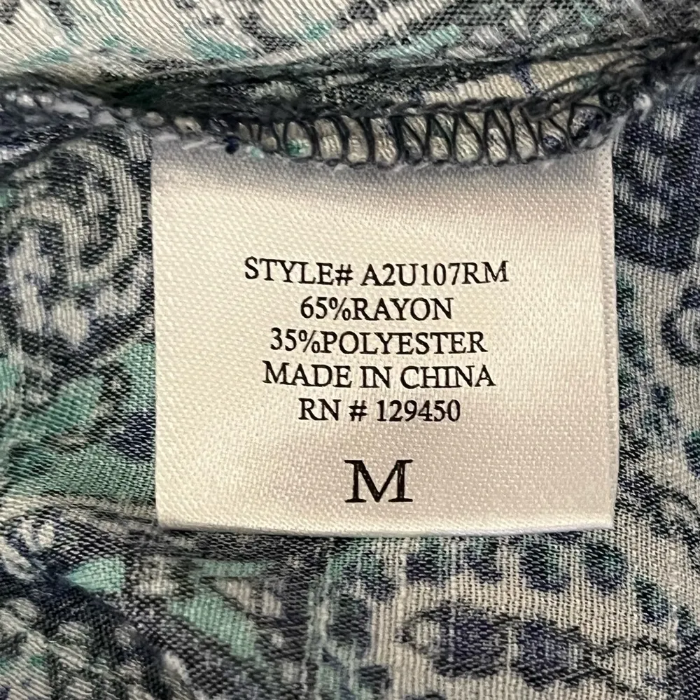 Fred David Paisley Peasent Boho Blouse Tunic Womens Hippie M Mature Modest Y2k - Image 7