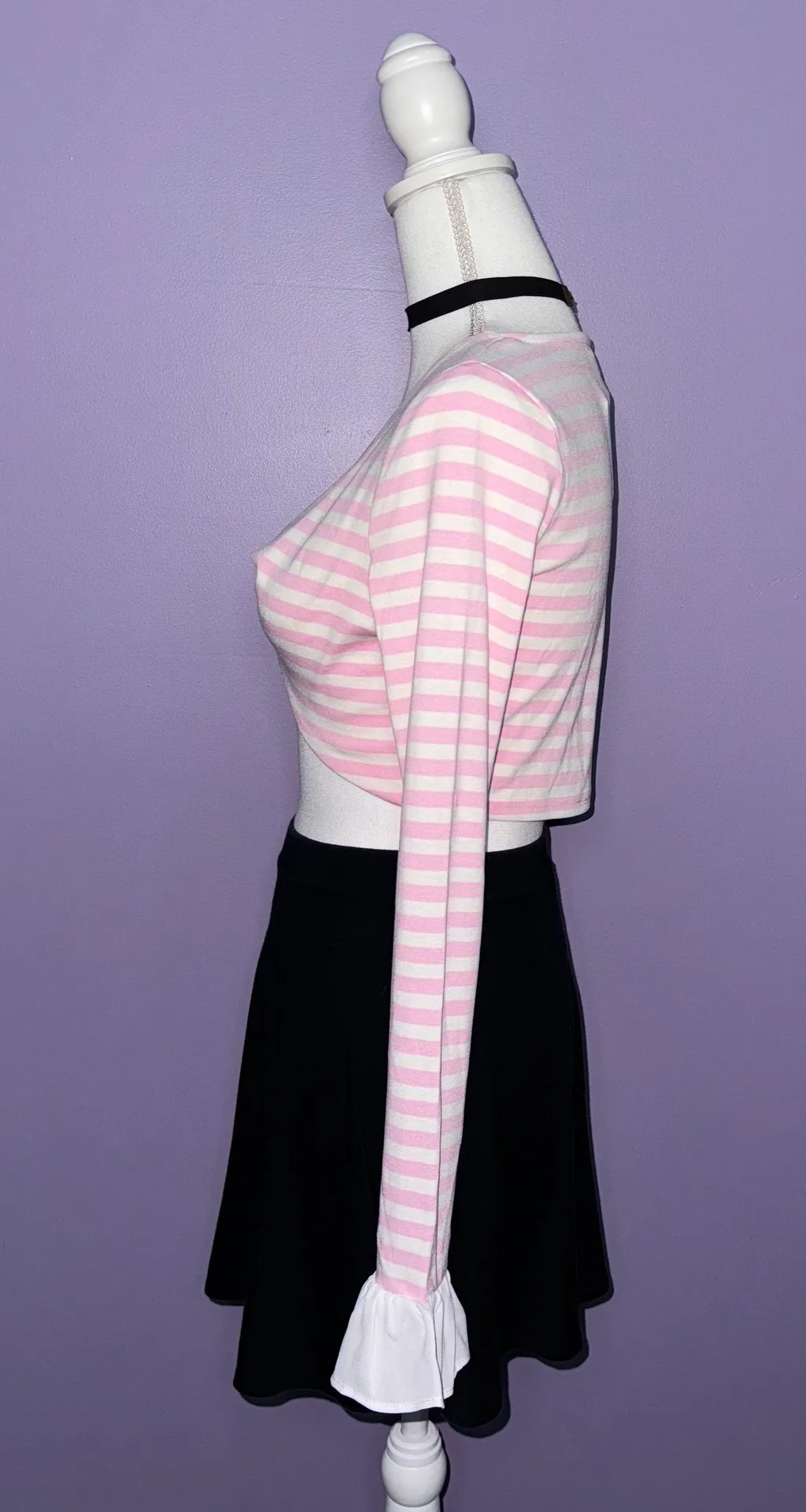 NWT O'Dolly Dearest Pink and White Crop Top - Women’s Size Medium - Image 10