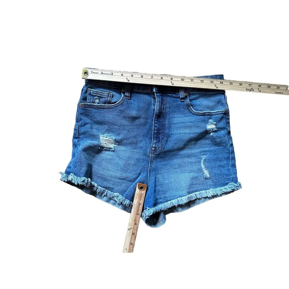 Kendall + Kylie‎ The Drifter High-Rise Shorts Size 29 9 Distressed Blue - Image 3