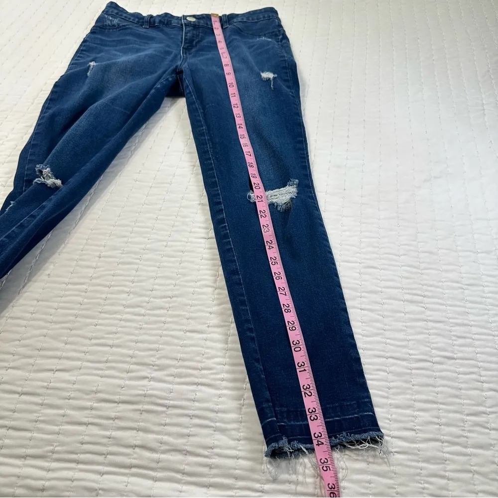 Juicy Couture Y2K Los Angeles California Dark Blue Distressed Skinny Jeans - Image 5