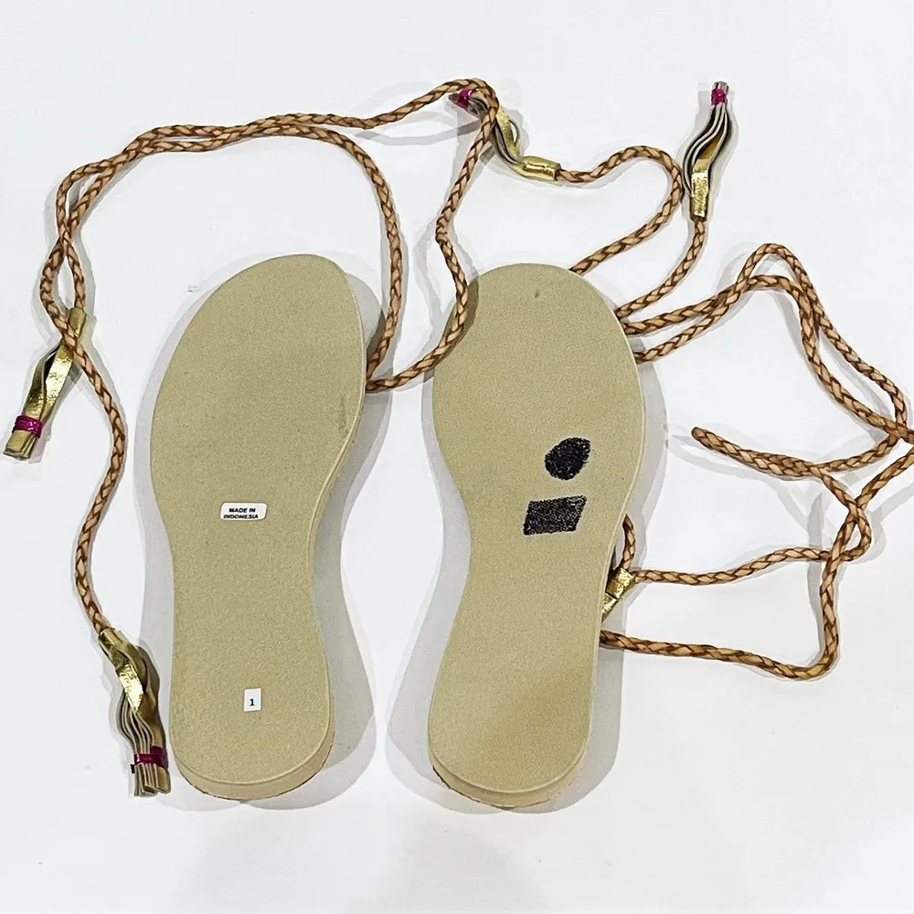 Cocobelle L*Space 40 9 Gili Ankle Wrap Braid Sandals Sand Gladiator - Image 5