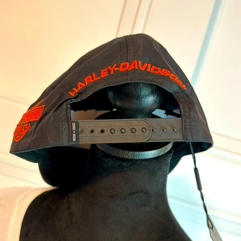 NWT Harley Davidson Orange and Black Cap with Logo - Image 3