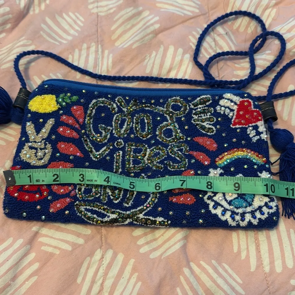Mexican beaded crossbody bag blue 💙 - Image 4