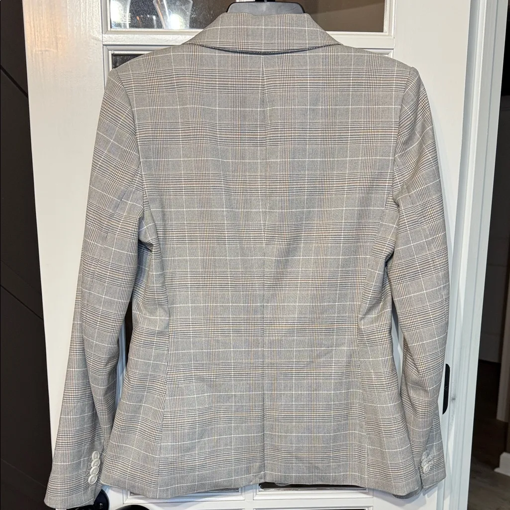 H&M Classic Tailored Plaid Blazer Size Small - Image 3