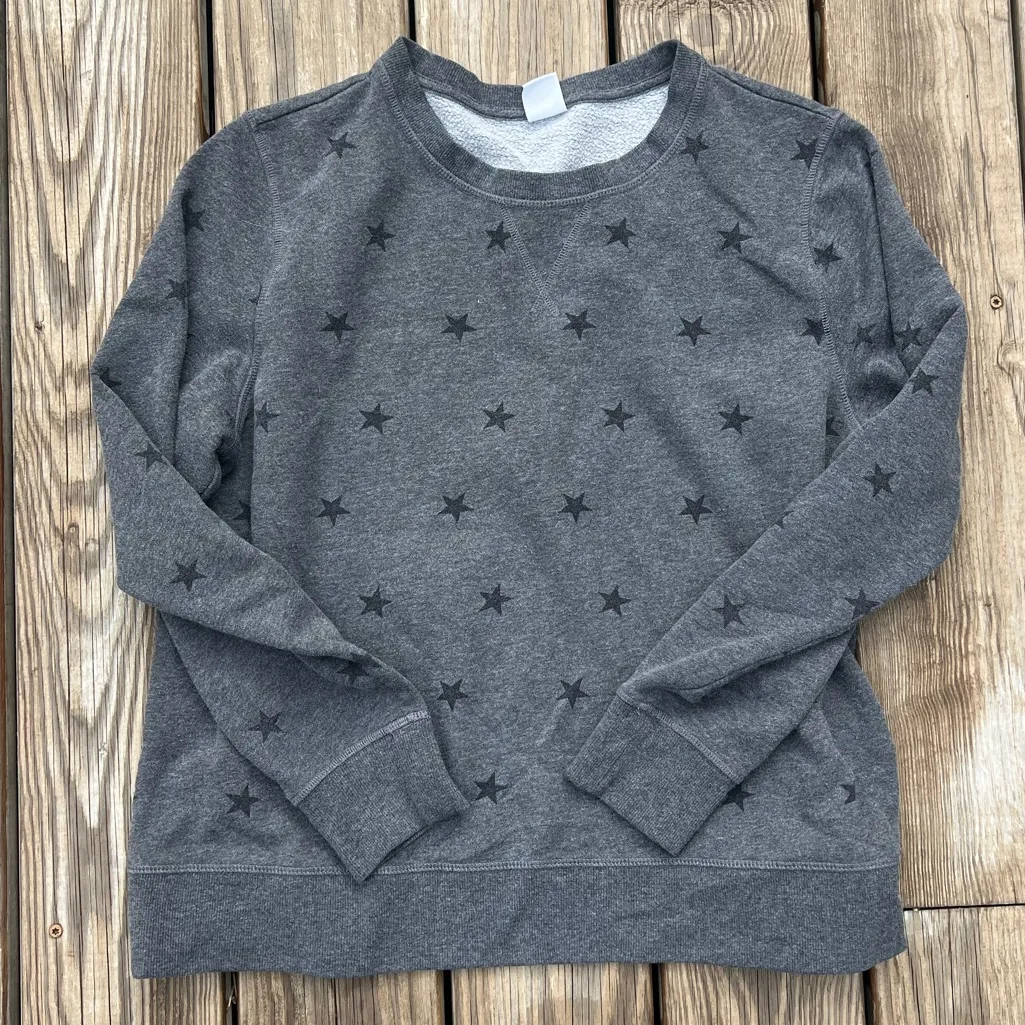amazon essentials | size xl | star pattern | french terry fleece crewneck Gray - Image 3