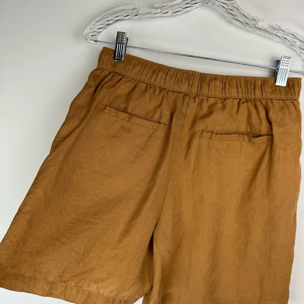 Tahari Womens 100% Linen Bermuda Shorts Sz Small Tan Relaxed Lagenlook - Image 8