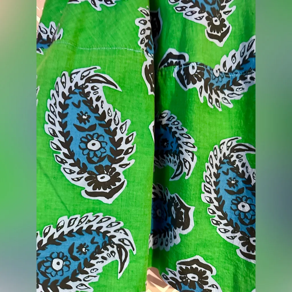 Anthropologie / Yoana Baraschi Green Blue Tisza Paisley Print Skirt, size 12 - Image 4