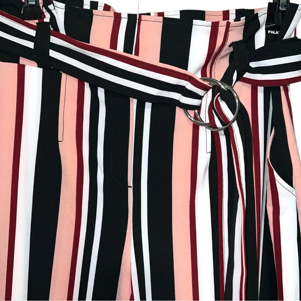 New York & Company Black pink and White Striped Women's palazzo Pants Size 16 - Image 3