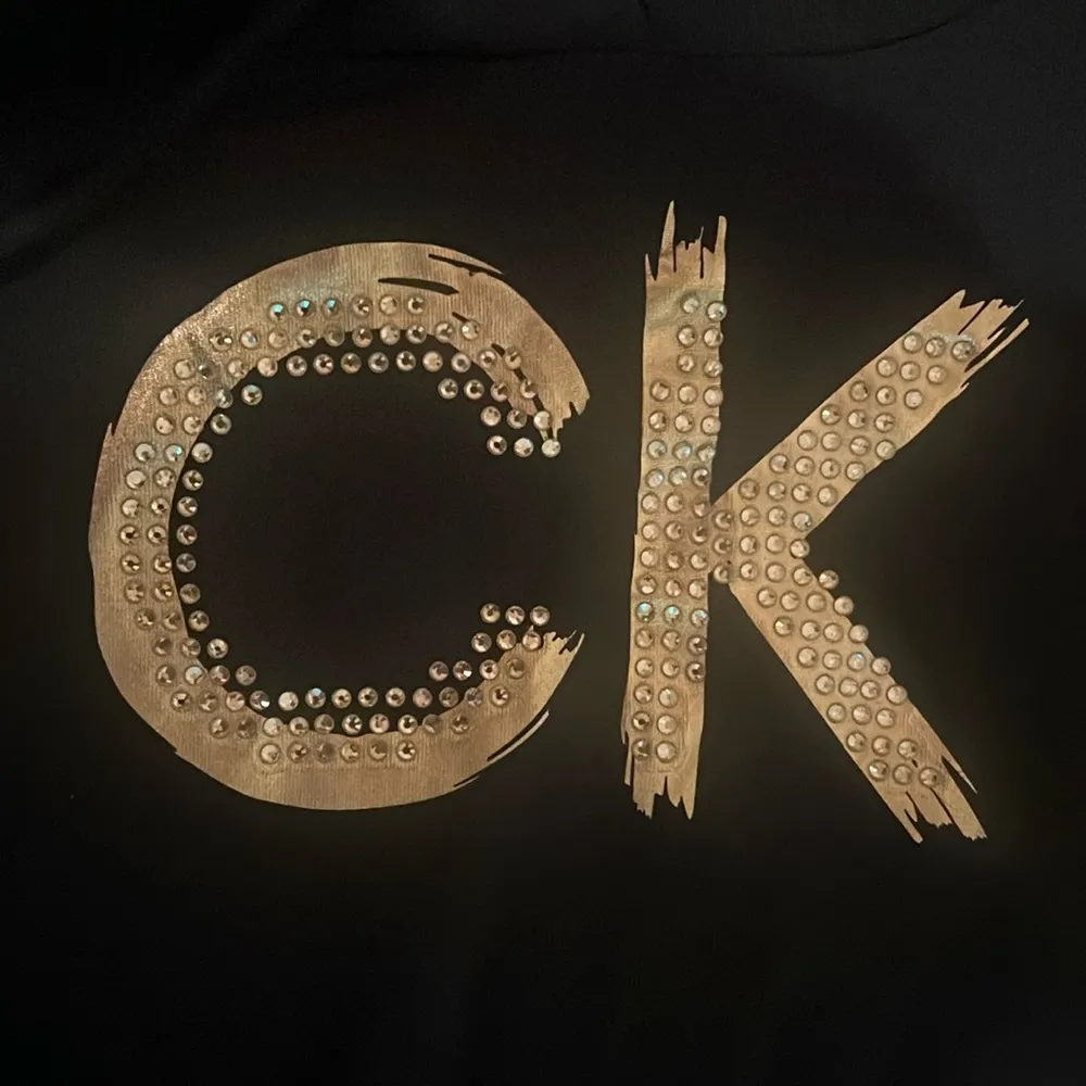 NWT Calvin Klein Black Hoodie Dress with Gold Logo size Large- Flaw - Image 5