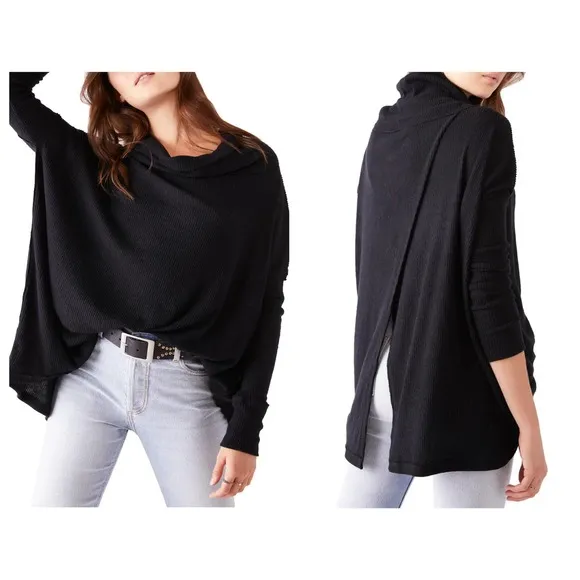 FREE PEOPLE Juicy Long Sleeve Cowl Neck Shirt (S) - Image 2
