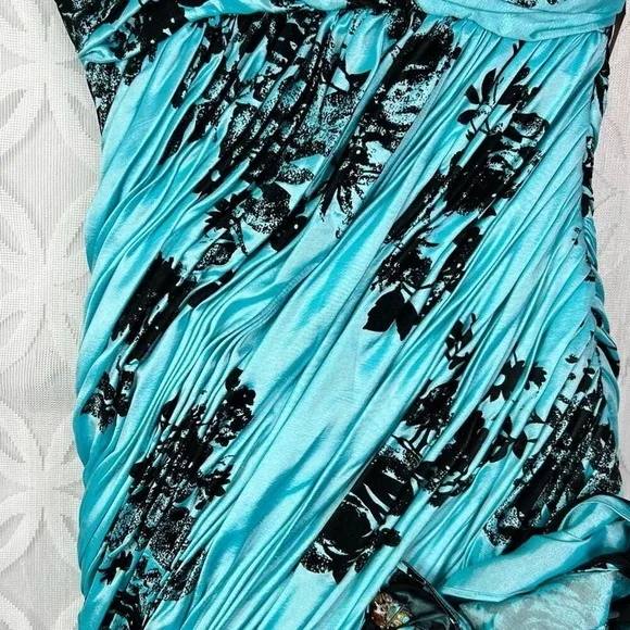Mac Duggal Prom‎ Y2K Aqua Black Lace Mermaid Dress 80102M NWT - Image 7