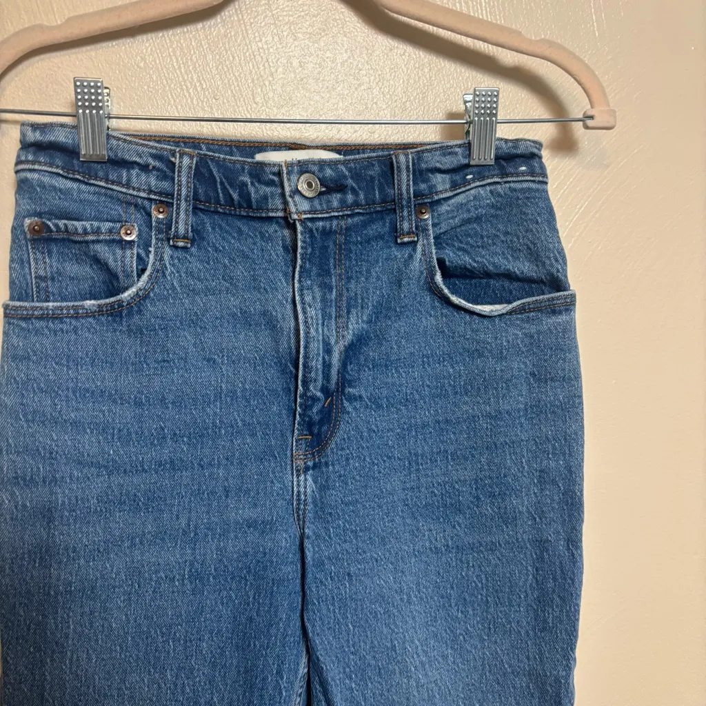Abercrombie & Fitch Women Jeans The 90s Straight Ultra High Rise Raw Hem Size 26 - Image 2