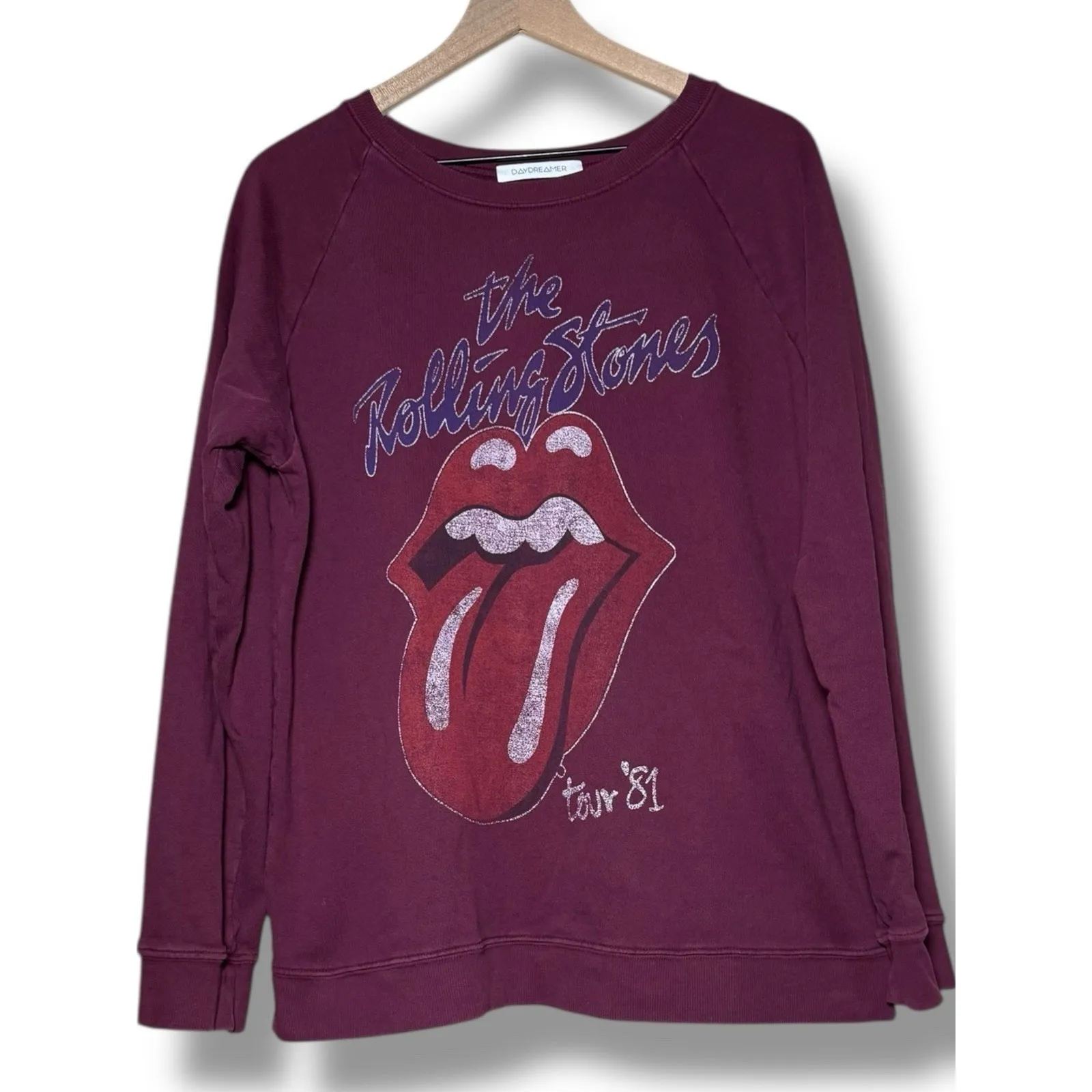 Daydreamer Rolling Stones Tour Crewneck Sweatshirt Red Large Free People Revolve - Image 1