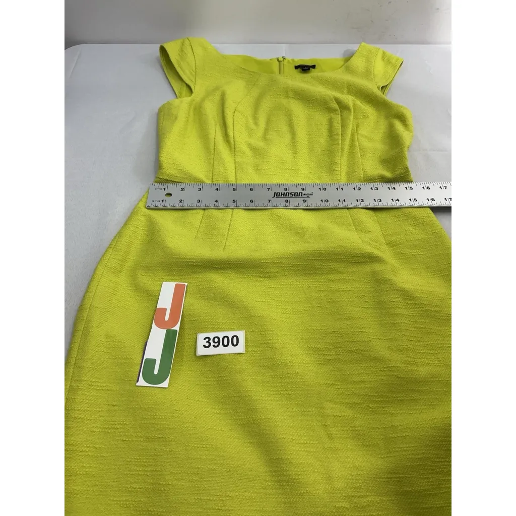 Womans Ann Taylor 6 Green Sheath Dress Cap Sleeves Lined Back Zip - Image 7