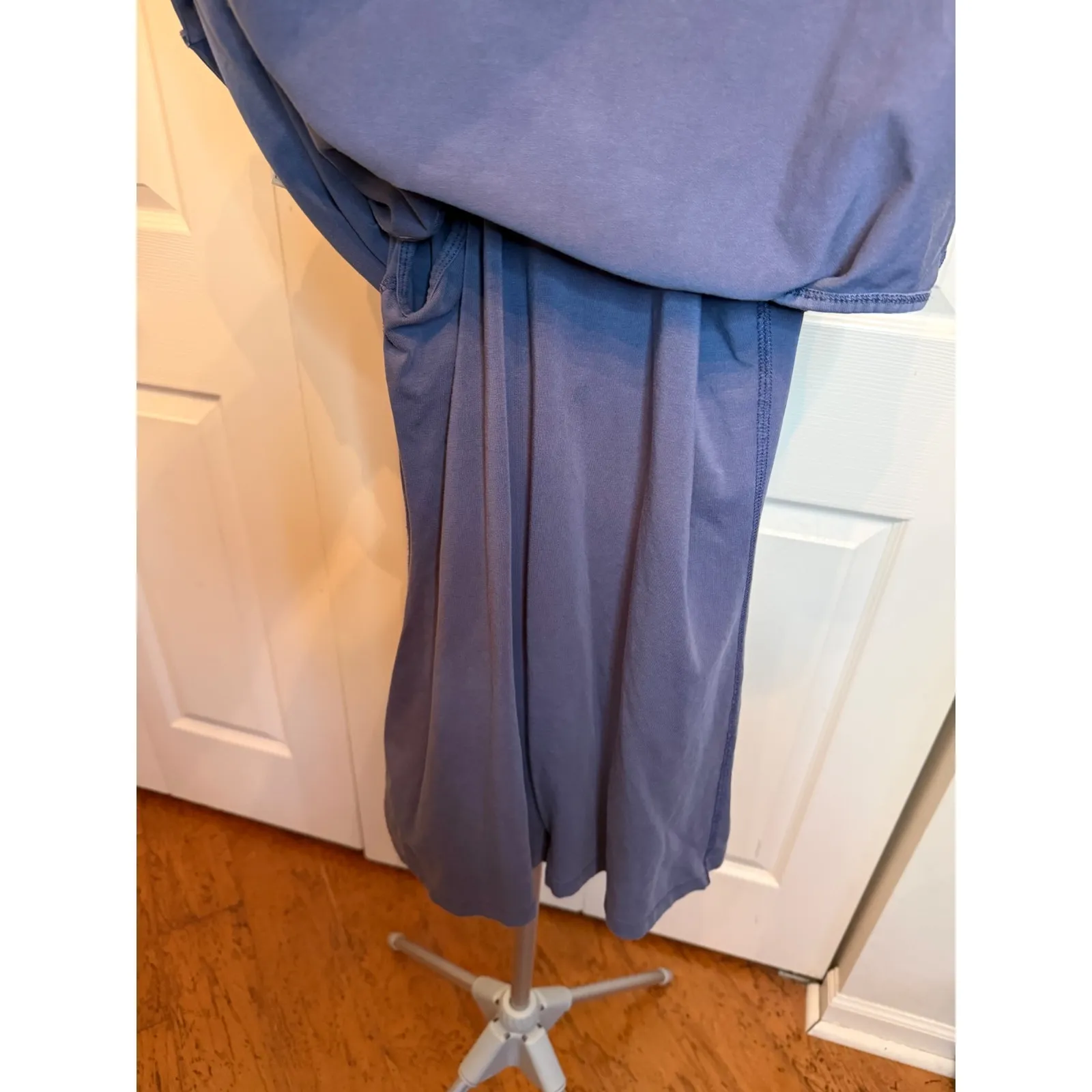 Free Movement Purple Racerback Tank Romper Pockets Zip Detail Women LARGE Blue - Image 6