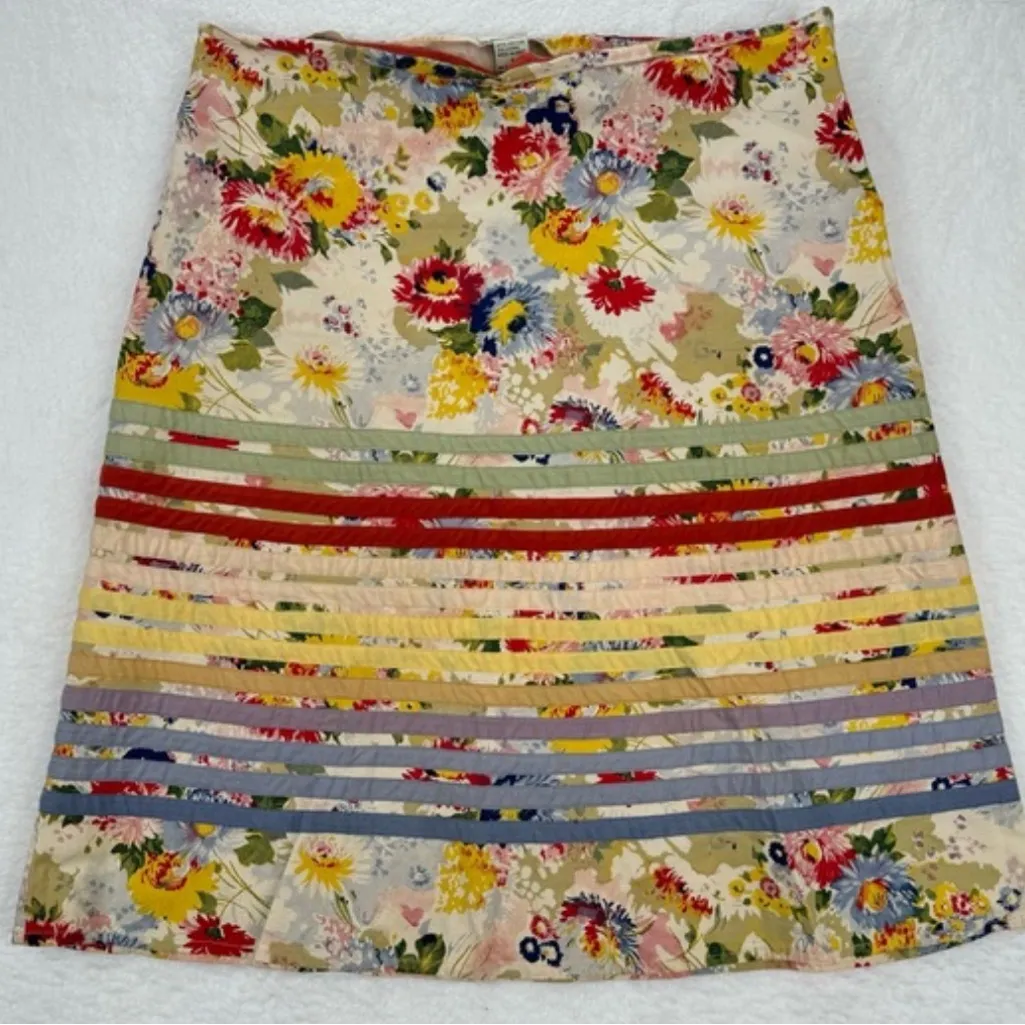 Odille Anthropologie Floral Print
Fringe Tiered Mini Skirt Size 2 - Image 5