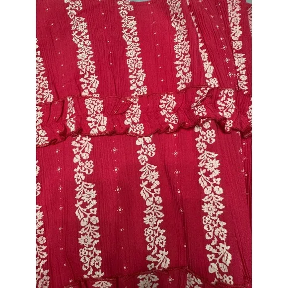 Valencia & Vine Pink Floral Tiered Maxi Dress Sleeveless Boho Bohemian - Image 7