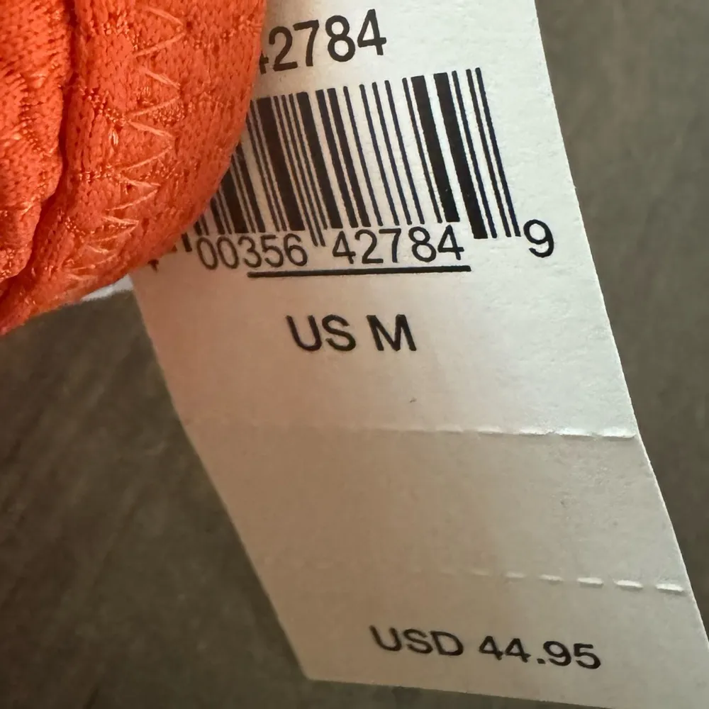 New Aerie Women’s Swimsuit Top Ribbed Lettuce Hem Size M Longline Bikini Orange - Image 11