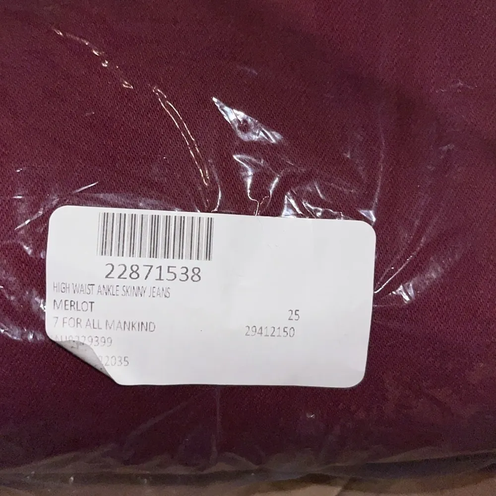 7 For All Mankind High Waist Ankle Skinny Jeans in Merlot 25 - Image 5