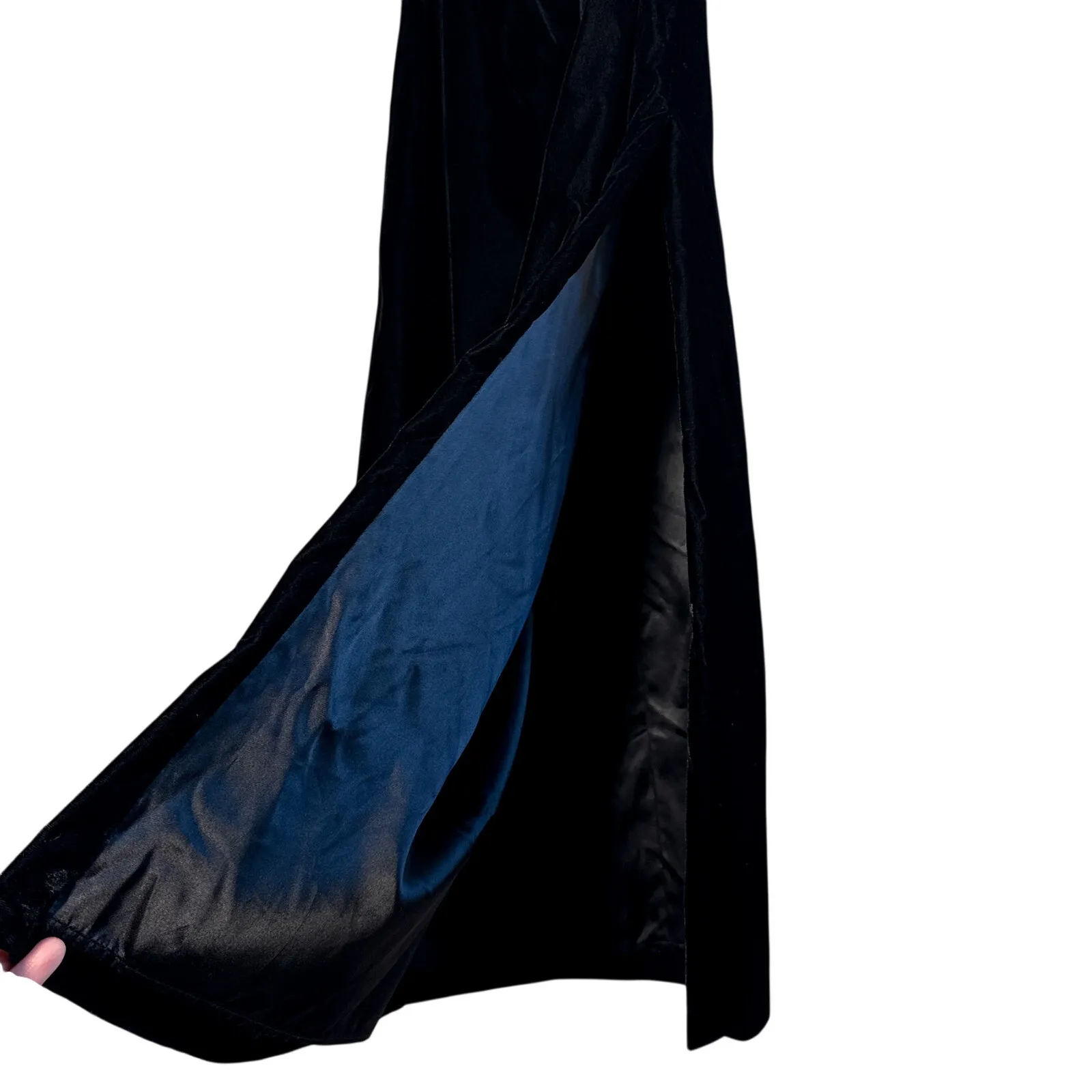 Jessica McClintock Gunne Sax Black Velvet Strapless Rhinestone Evening Gown Sz 9 - Image 5