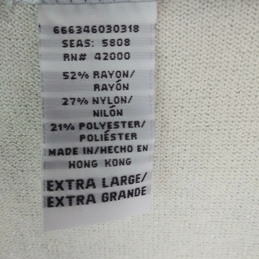 Jaclyn Smith XL Silver White Knit Top Plus - Image 6