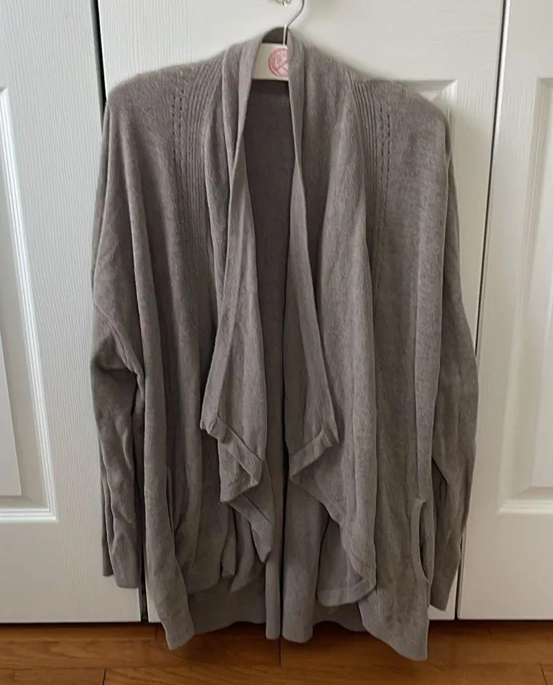 Barefoot Dreams  Cozychic Ultra Lite Shawl Pointelle Waterfall Cardigan - Image 2