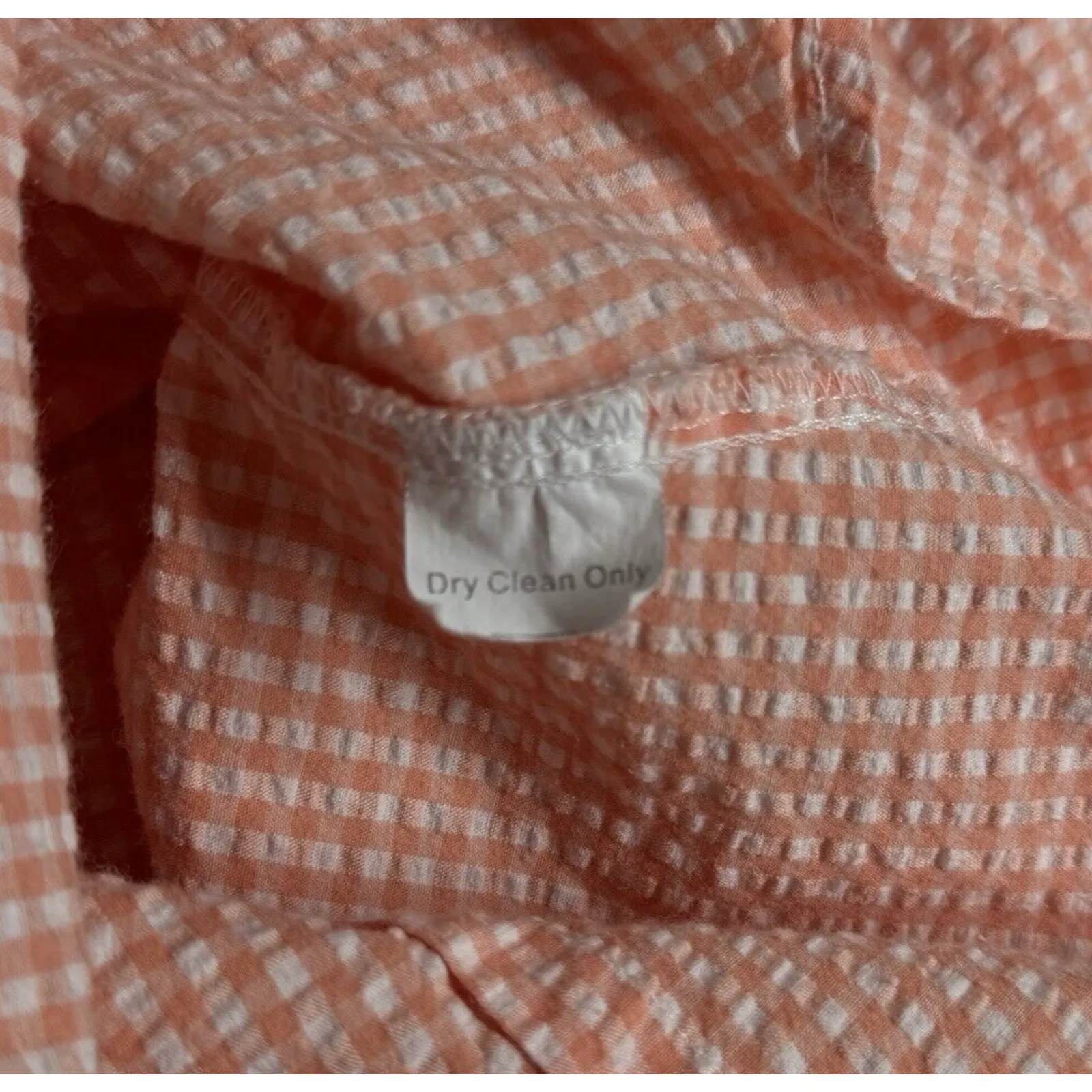 Vineyard Vines Shirt Women‎ Small Orange White Gingham Seersucker Casual Coastal - Image 8
