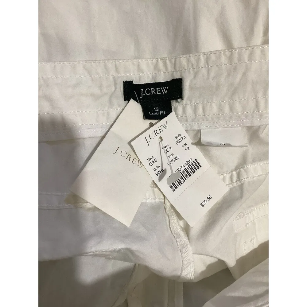 J. Crew NWT Flawed White Drawstring Waist Low Rise Chino Shorts 100% Cotton 12 - Image 3