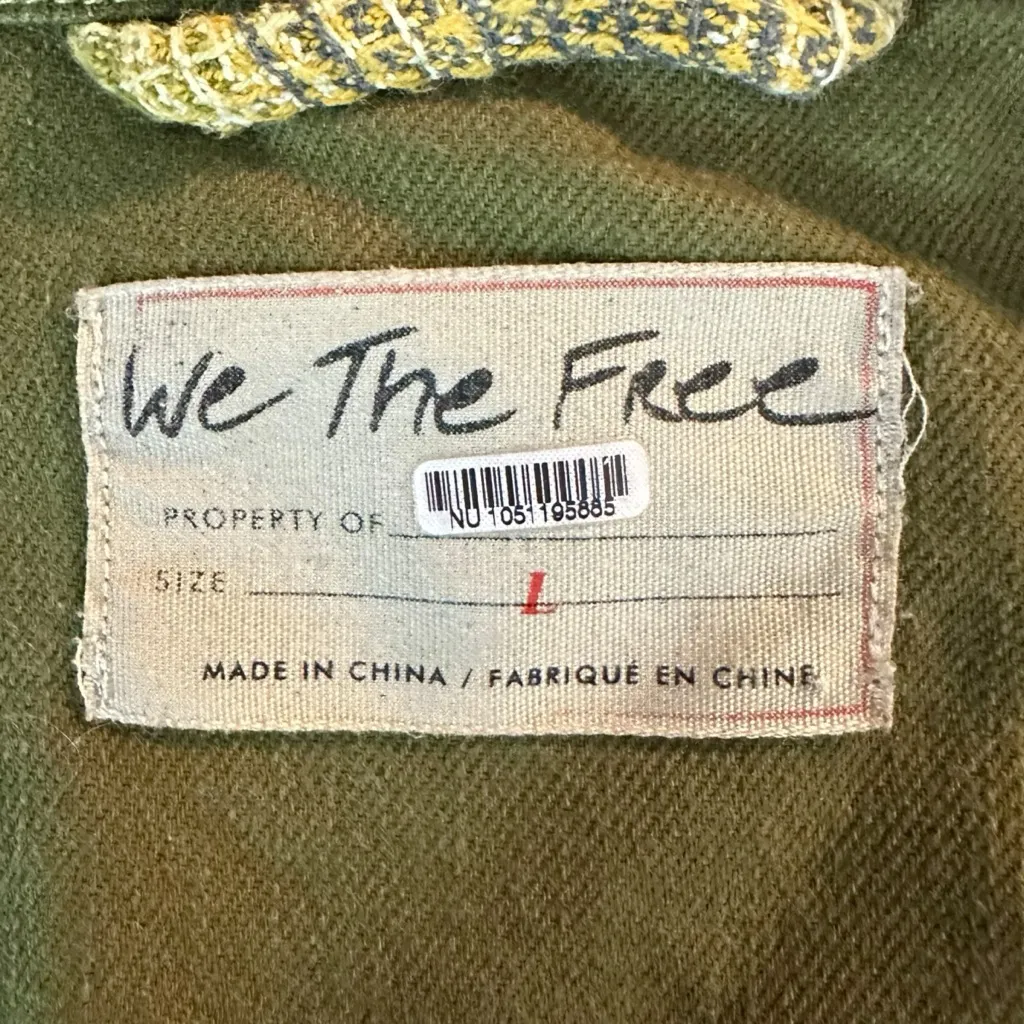 Free People Grunge 90s Anneli Plaid Shirt Jacket Shacket Moss Garden Large - Image 12