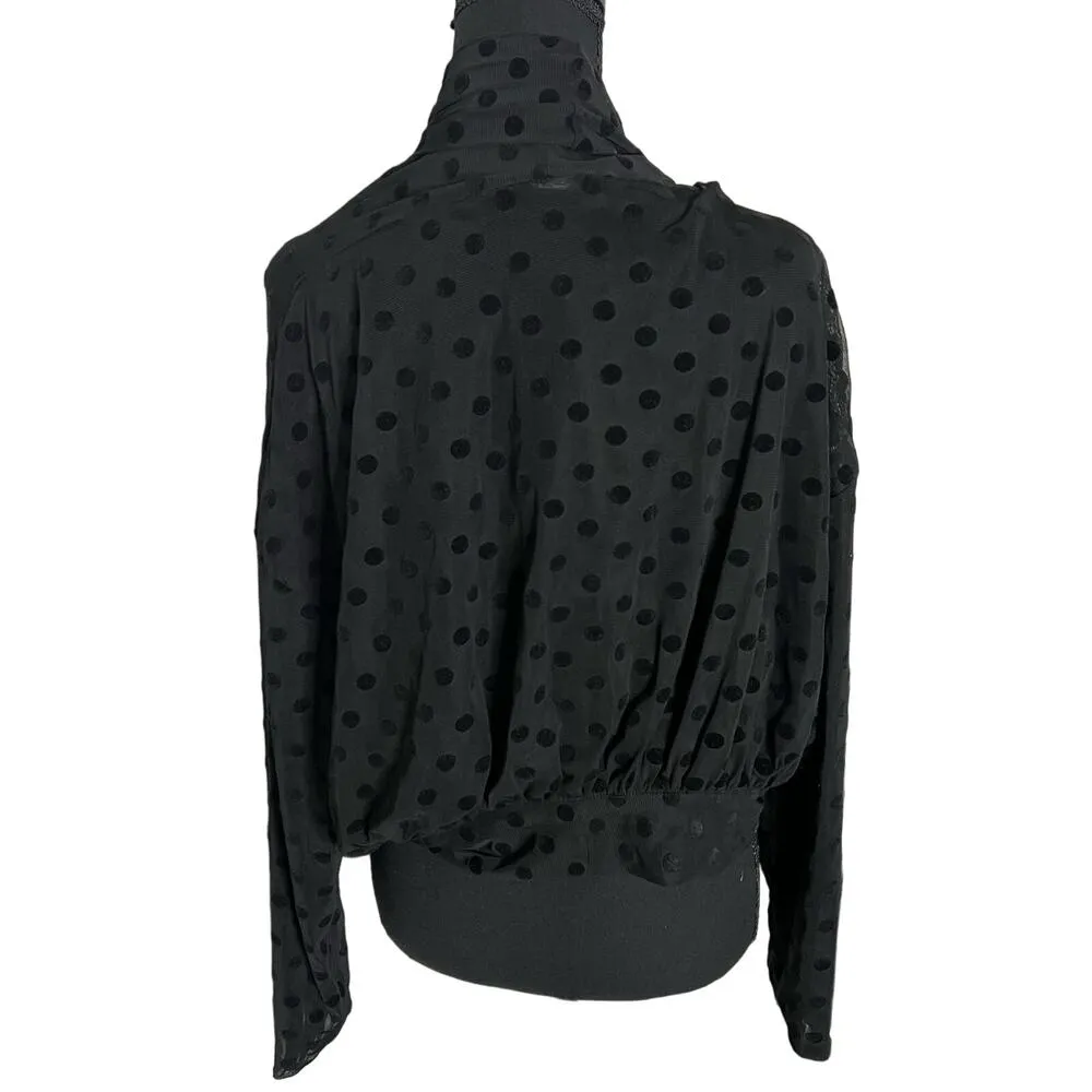Anthropologie Ett:twa Lawrence Velvet Polka Dot Jacket Small Women’s Black - Image 3