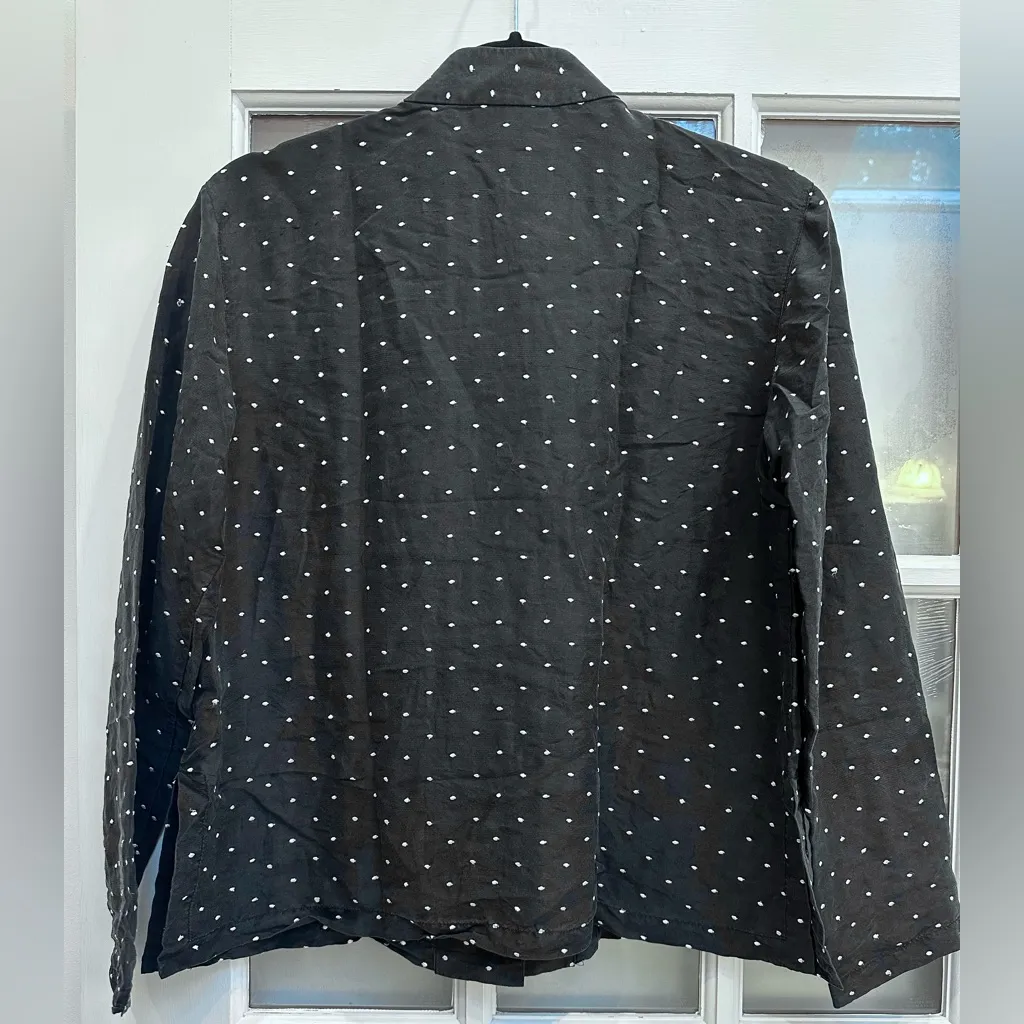 Vintage Coldwater Creek 100% Silk Black White Polka Dot Button-Up Blouse Size S - Image 3