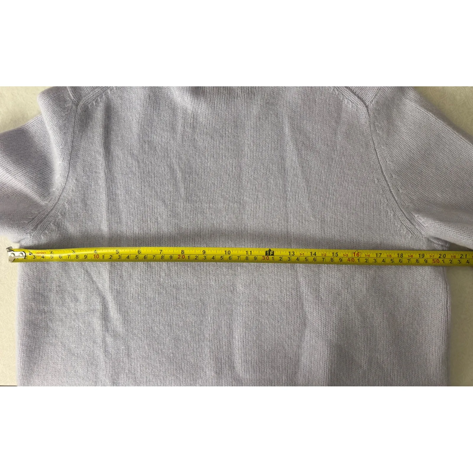 Bloomingdales Cashmere Short‎ Sleeve Crew Neck Sweater Serenity Blue Women's XL - Image 9