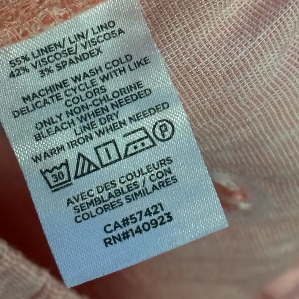 Lou & Grey Loft Women’s Crosshatch Soft Stretch Linen Blend Pants | Coral Pink S - Image 6