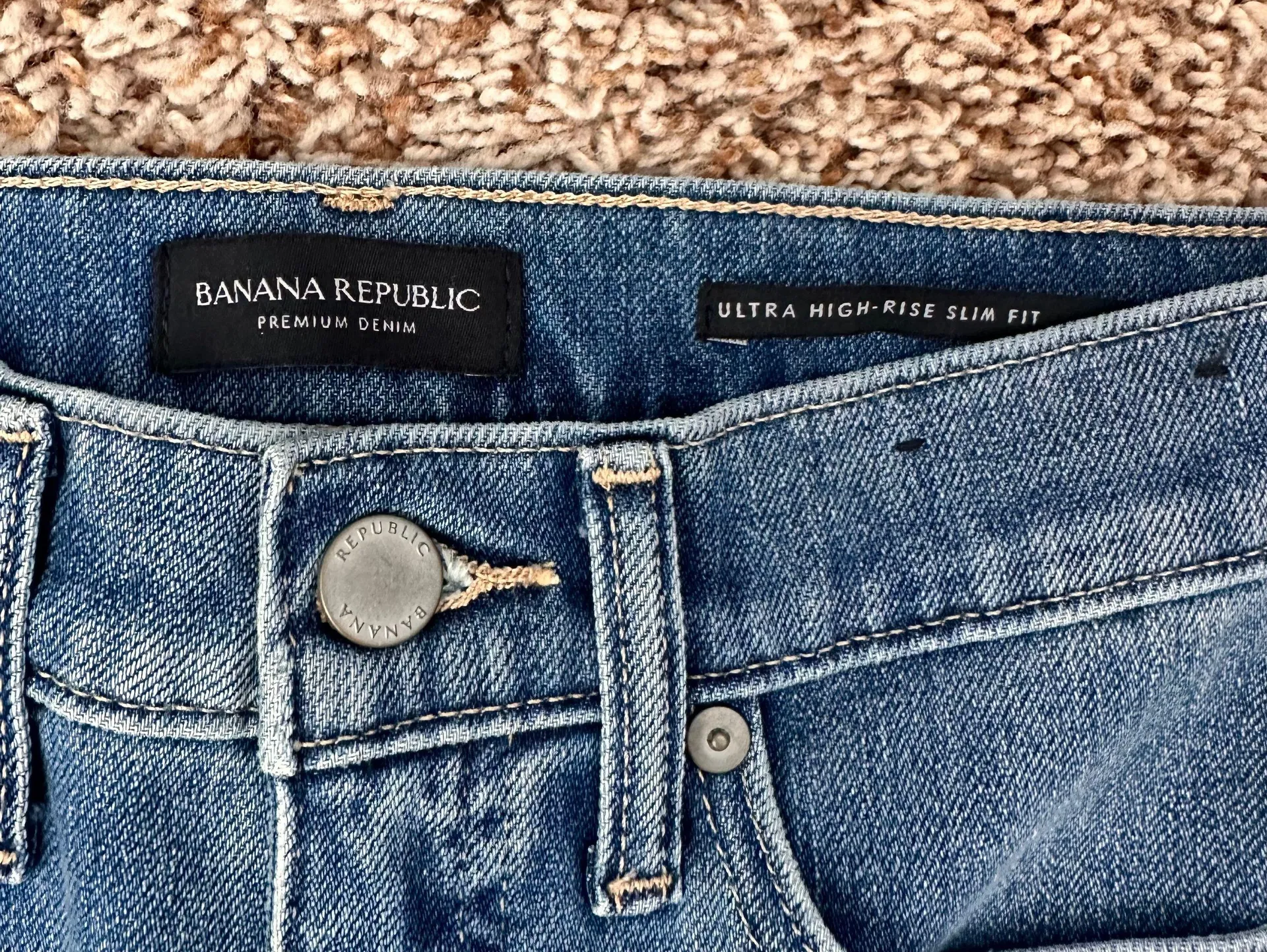 Banana Republic Ultra High Rise Slim Fit Premium Denim Jeans - Image 7