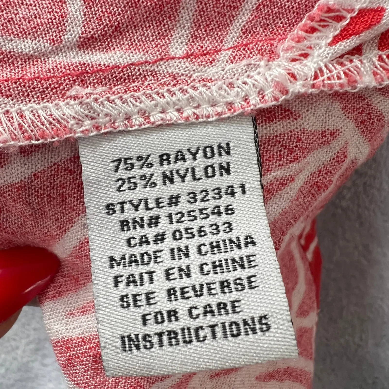 Habitat Red Floral Print Smocked Front Details Blouse Top Plus Size XL Boxy - Image 7