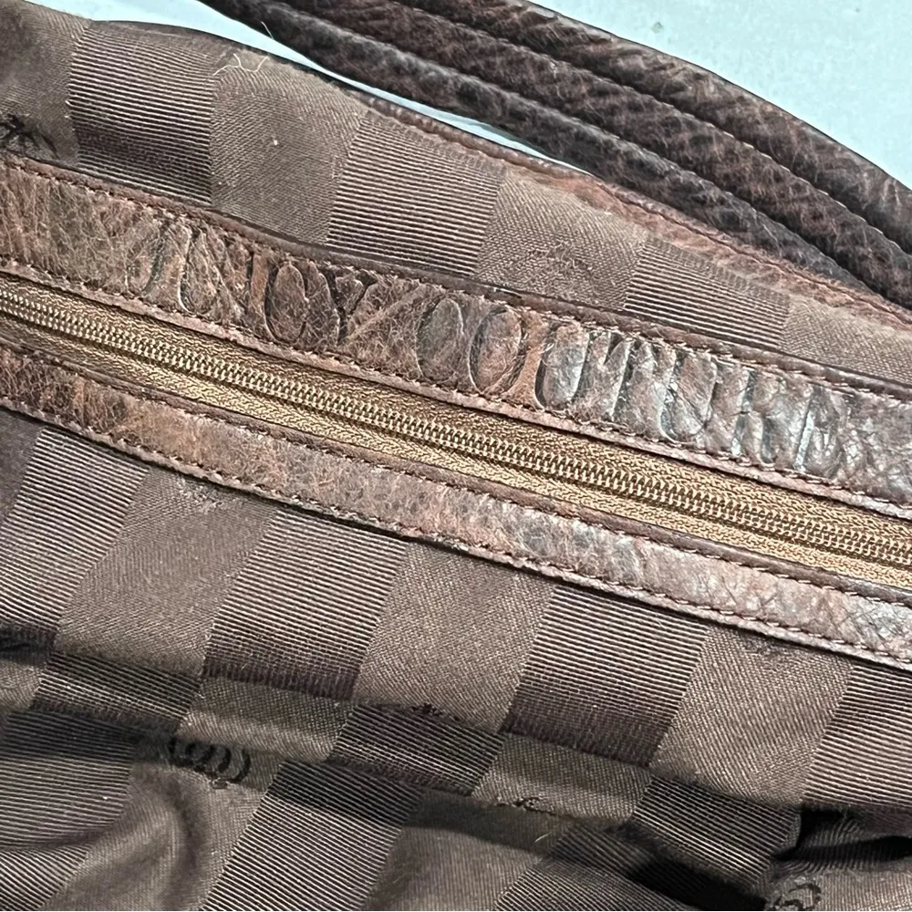 Vintage Y2K Juicy Couture Brown Leather Hobo Bag - Image 9