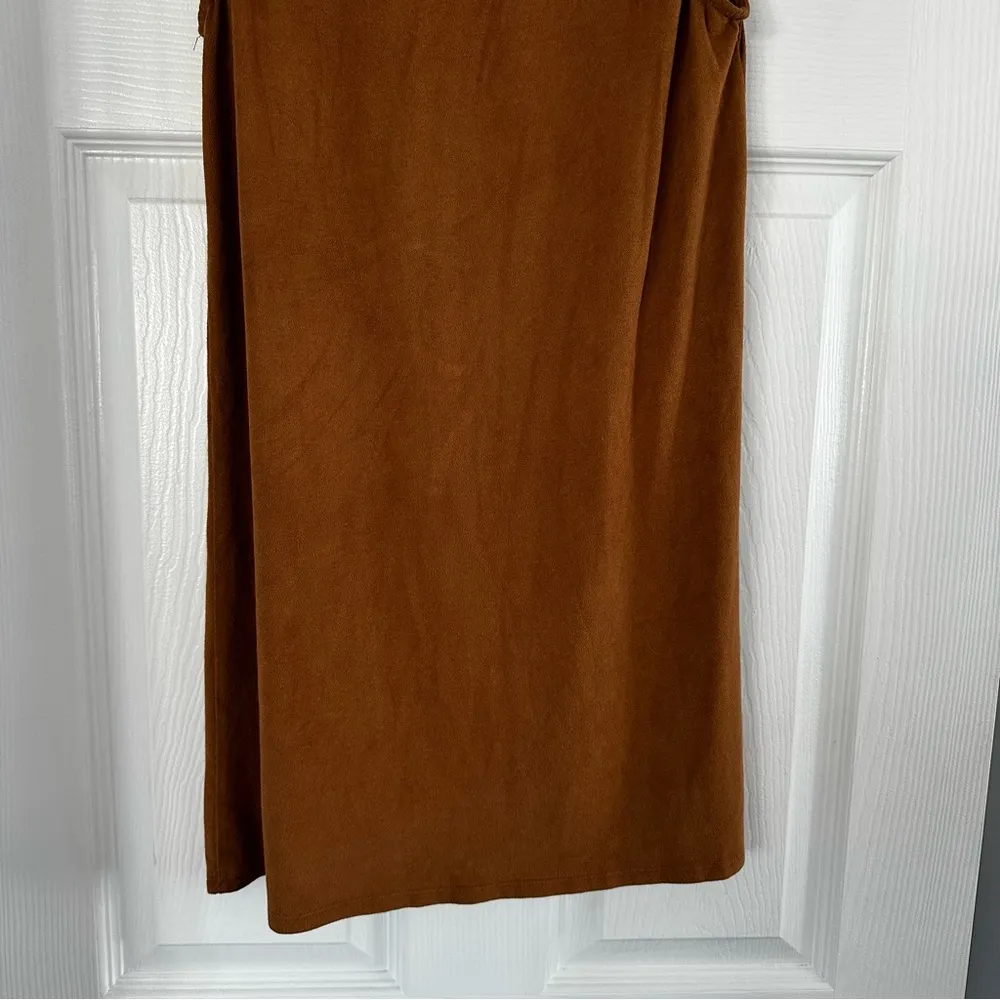 🦋 Sans Souci Brown velvet pullover tie dress Small - Image 8